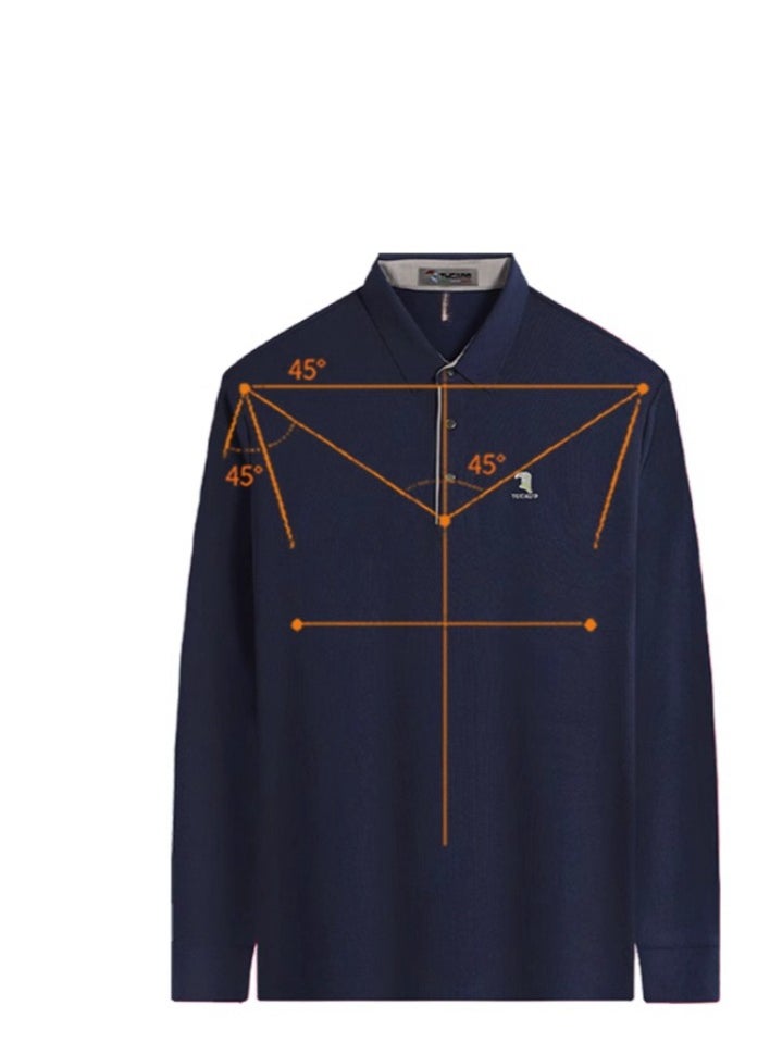 Tucano - Men's Business Casual Long Sleeved T-Shirt Polo Shirt Top - Image 1