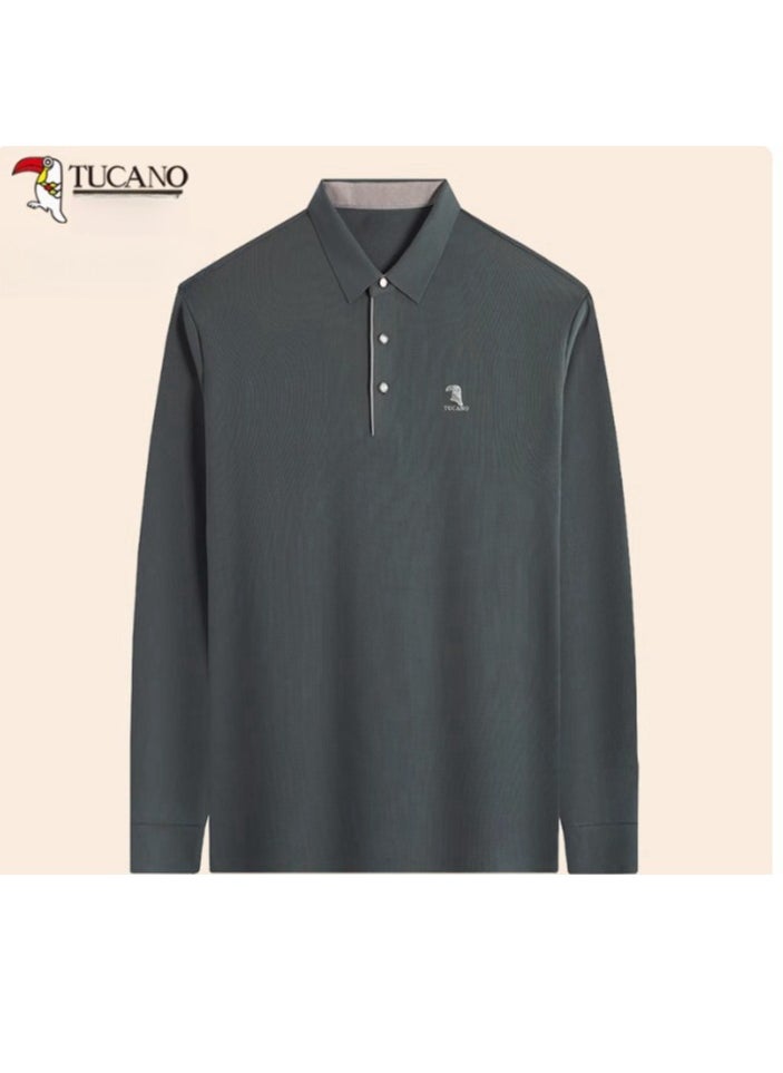 Tucano - Men's Business Casual Long Sleeved T-Shirt Polo Shirt Top - Image 1