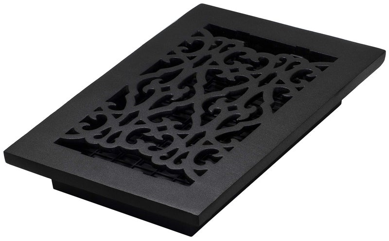 Decor Grates AC610BLK Victorian Floor Register 6 x 10 Inches Cast Iron Black