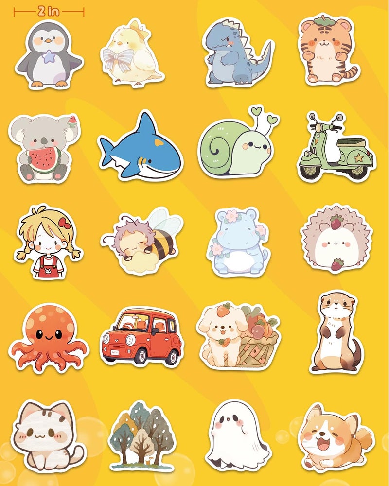 AOWDIAO 100 Pcs Cute Animal Stickers for Kids Vinyl Water Bottle Stickers Cute Stuff for Kids Gifts Party Favors Classroom Must Haves - Image 3