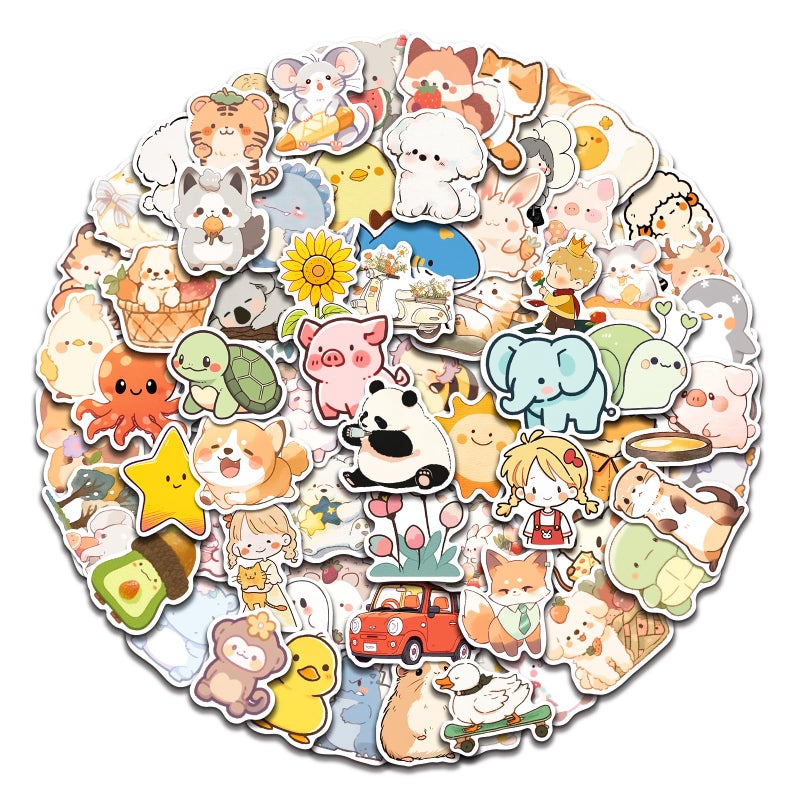 AOWDIAO 100 Pcs Cute Animal Stickers for Kids Vinyl Water Bottle Stickers Cute Stuff for Kids Gifts Party Favors Classroom Must Haves - Image 1