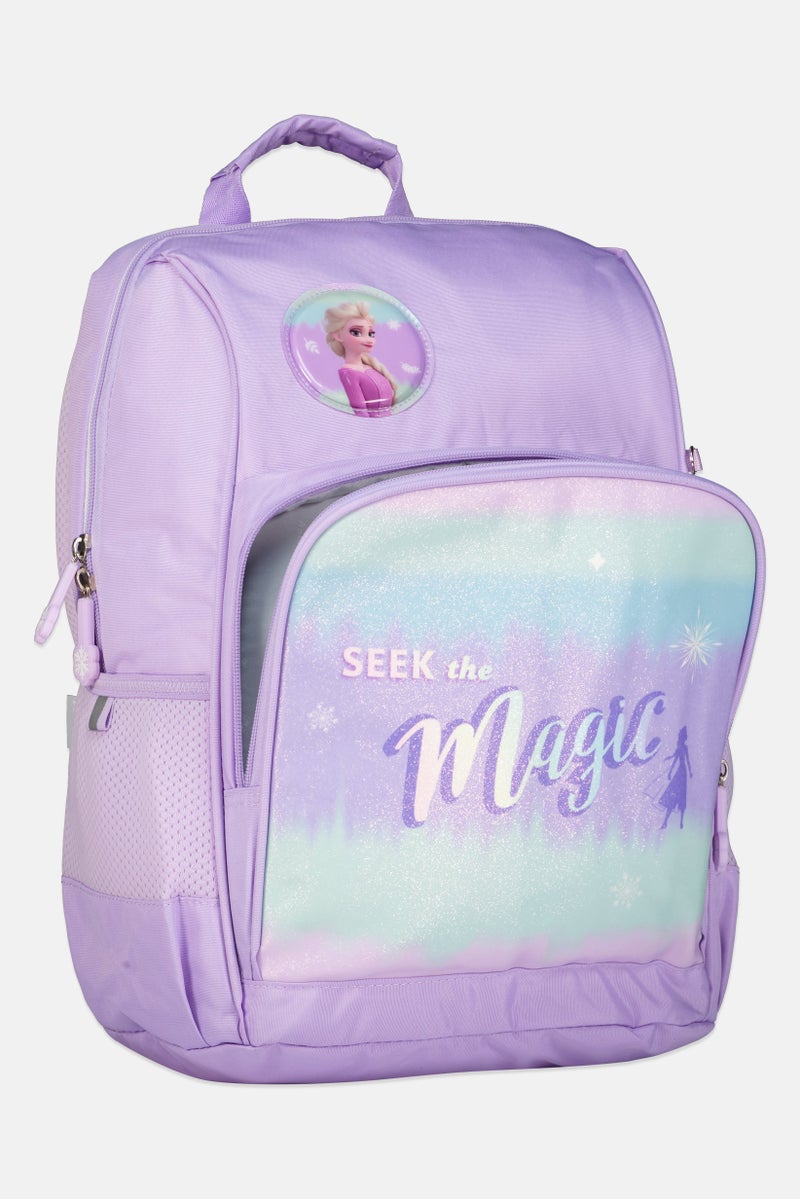 Disney FROZEN Kids Girl Graphic Print Backpack, Lavender - Image 3
