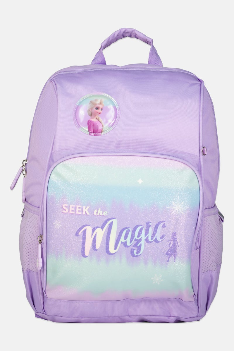 Disney FROZEN Kids Girl Graphic Print Backpack, Lavender - Image 1