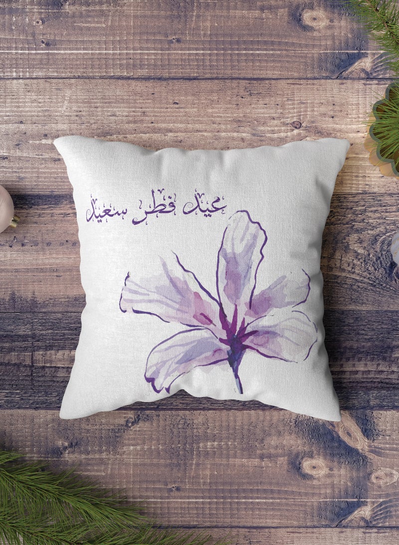 لوحة غطاء وسادة من البوليستر بتصميم عيد فطر سعيد مع نمط وردة - Image 4