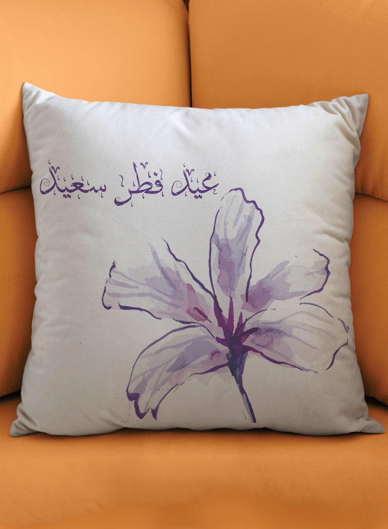 لوحة غطاء وسادة من البوليستر بتصميم عيد فطر سعيد مع نمط وردة - Image 3