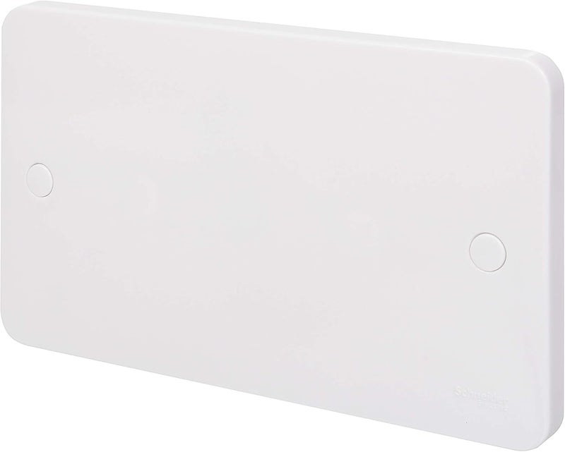 Schneider Electric Lisse 2-Gang Moulded Blank Plate, Matt White - Image 2