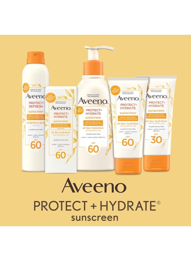 Aveeno Protect + Hydrate Moisturizing Face Sunscreen Lotion With Broad Spectrum Spf 60 & Prebiotic Oat, Weightless & Refreshing Feel, Paraben-free, Oil-free, Oxybenzone-free, 2.0 ounces - Image 2