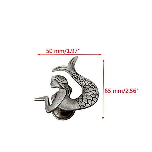 Xinally 6 Pieces Vintage Mermaid Pulls, Beach Nautical Decorative Furniture Single Hole Pulls for Drawers Cabinets Closets Kitchens and Other Home Decor - Image 2