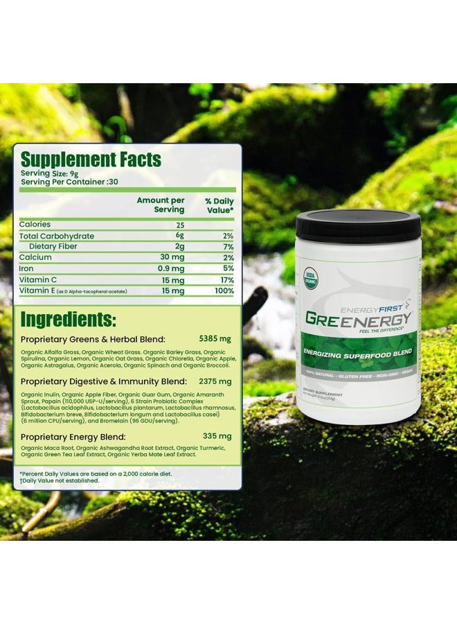 EnergyFirst Energize and Detoxify Greenergy Organic Superfood Powder - Vegan, Gluten-Free, Sugar-Free, Non-GMO - 30 Servings for Daily Energy & Immunity Boost! - Image 4