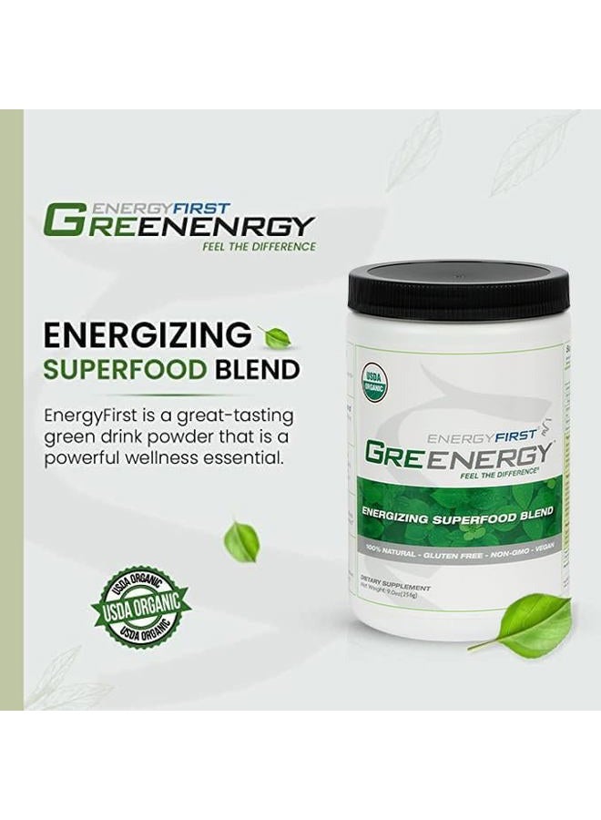 EnergyFirst Energize and Detoxify Greenergy Organic Superfood Powder - Vegan, Gluten-Free, Sugar-Free, Non-GMO - 30 Servings for Daily Energy & Immunity Boost! - Image 2