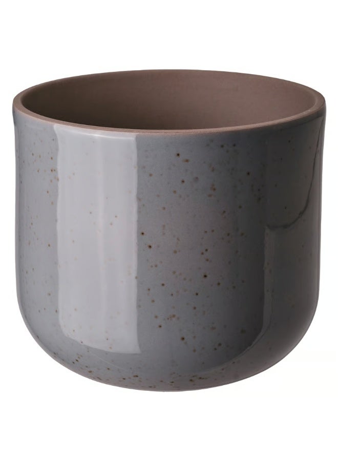 Grey-Blue Plant Pot – Indoor & Outdoor Decorative Flower Pot, Durable and Stylish, 15 cm Diameter - Image 1