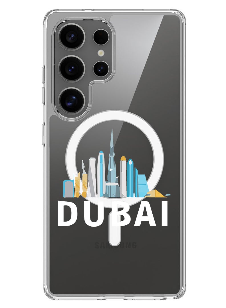 Theodor Magnetic Case for Samsung Galaxy S25 Ultra 6.9-inch Compatible with MagSafe Wireless Charging, Shockproof Phone Bumper Cover Dubai - White - Image 1