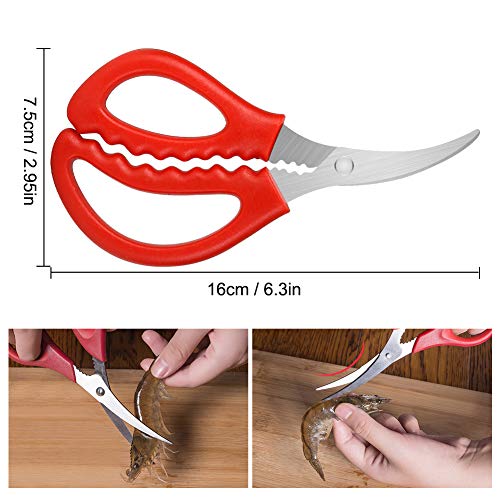 Calary 8Pcs Seafood Scissors Crab Scissors Seafood Shears Multifunctional Crab Leg Crackers and Tools - Image 4
