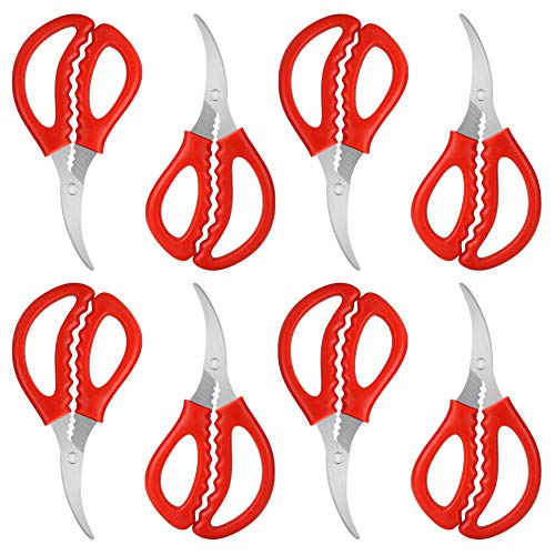 Calary 8Pcs Seafood Scissors Crab Scissors Seafood Shears Multifunctional Crab Leg Crackers and Tools - Image 1