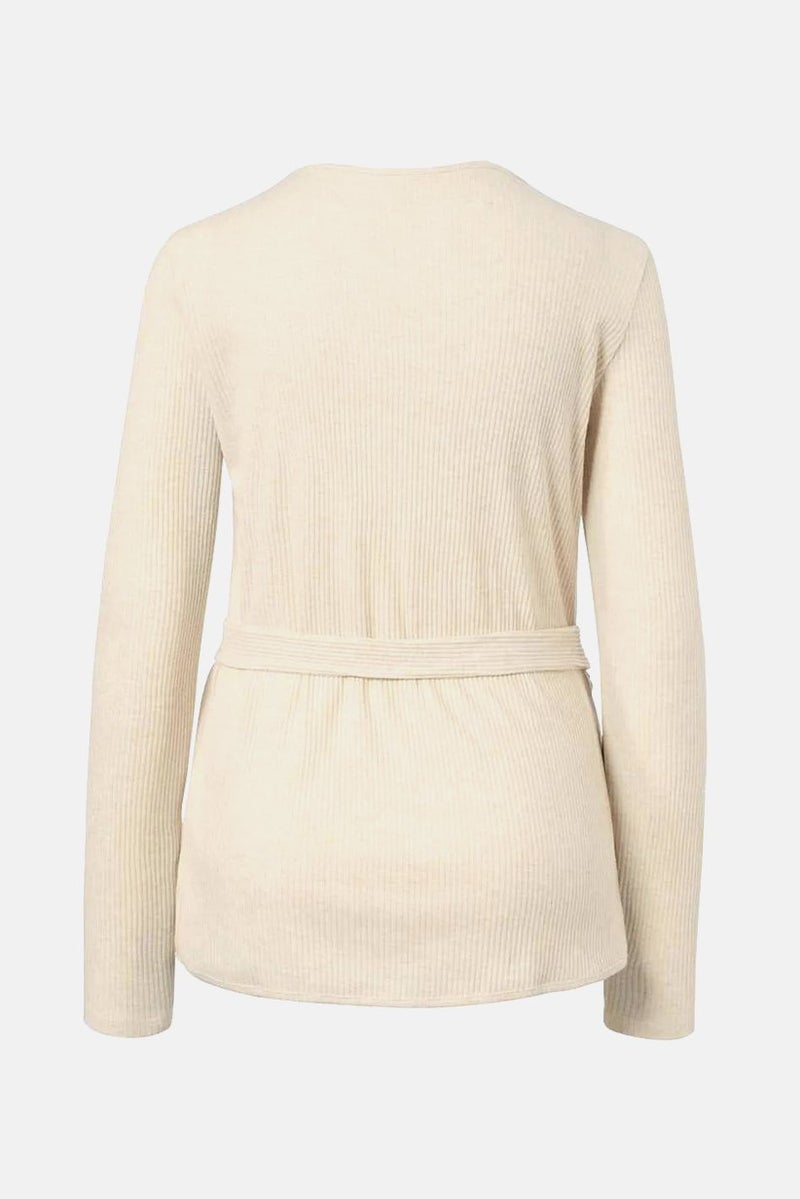 Tchibo Women Sportswear Fit Long Sleeve Wrap Yoga Cardigan, Beige  - Image 3