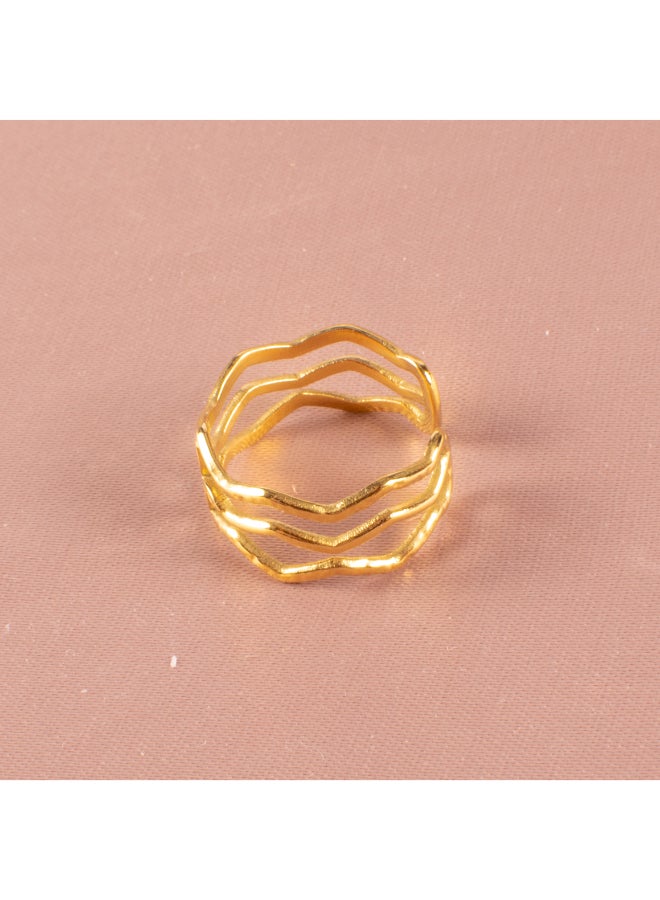 The Black Pearl Accessories Free Size Golden Stainless Steel Ring  - Image 4
