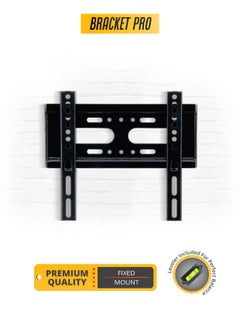 Bracket Bracket Pro Fixed Mount 14"-43" Fits VESA 75x75mm to 200x200mm, 1.1mm Thickness - Sleek and Durable TV Wall Mount BPF1443 Black  - Image 1