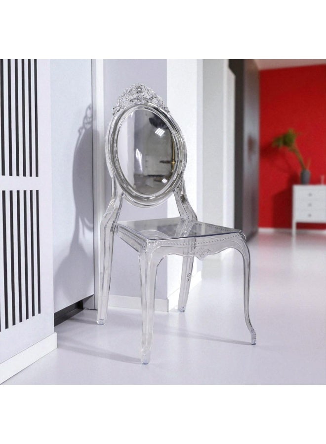 Multi Home Furniture Elegant Transparent Ghost Chair MH-HDC 25 with Vintage Backrest  – Modern Acrylic Dining Chair - Image 4