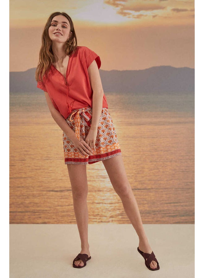women'secret Printed belt shorts  - Image 1