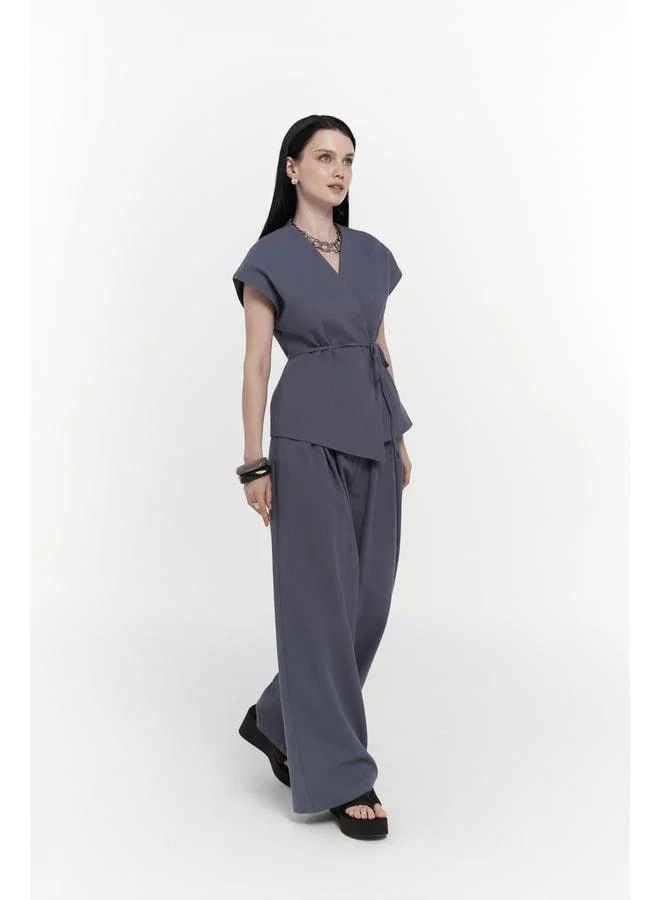 Bohemai  Sorrenio Indigo Vest and Pants Set. for Women | Best Price UAE