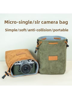 Generic Fuji Xs20 CameRa Bag Canon R50 MiRRoRless StoRage Bag For sony Zve10 InneR Bag Nikon Z30 PRotective CoveR-Color:Khaki Velvet Storage Bag Medium Size  - Image 4