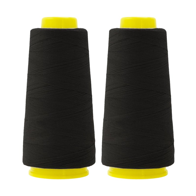 Mandala Crafts Black Thread Cones for Machine and Hand Quilting 2400 Yds 50 WT Multiple Purpose Mercerized 100 Cotton Threads for Sewing Machine Serger Embroidery - Image 3