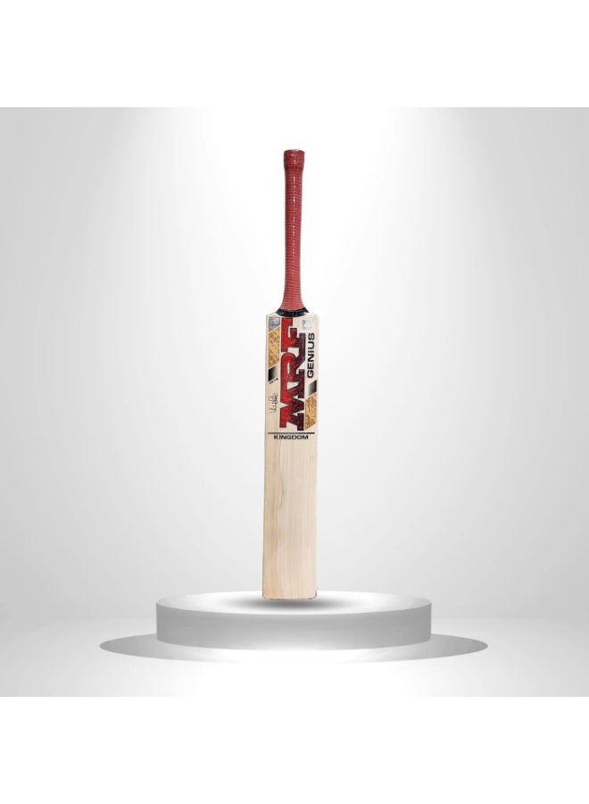 إم آر إف مضرب كريكيت MRF Genius Kingdom المصنوع من خشب الصفصاف الإنجليزي - مقبض قصير SH - Image 2