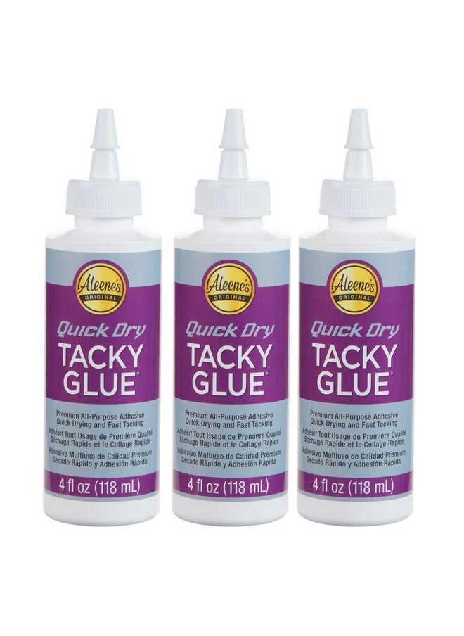 Aleene's Quick Dry Tacky Glue, 4 Fl Oz 3 Pack, Multi  - Image 1