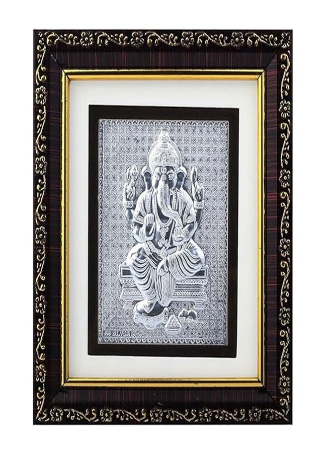 KWIZEAN 999 Pure Silver Ganesha Frame – Hindu Religious Decor for Home, Temple, Pooja Room | Spiritual Gift for Blessings, Prosperity, and Vastu - Image 1