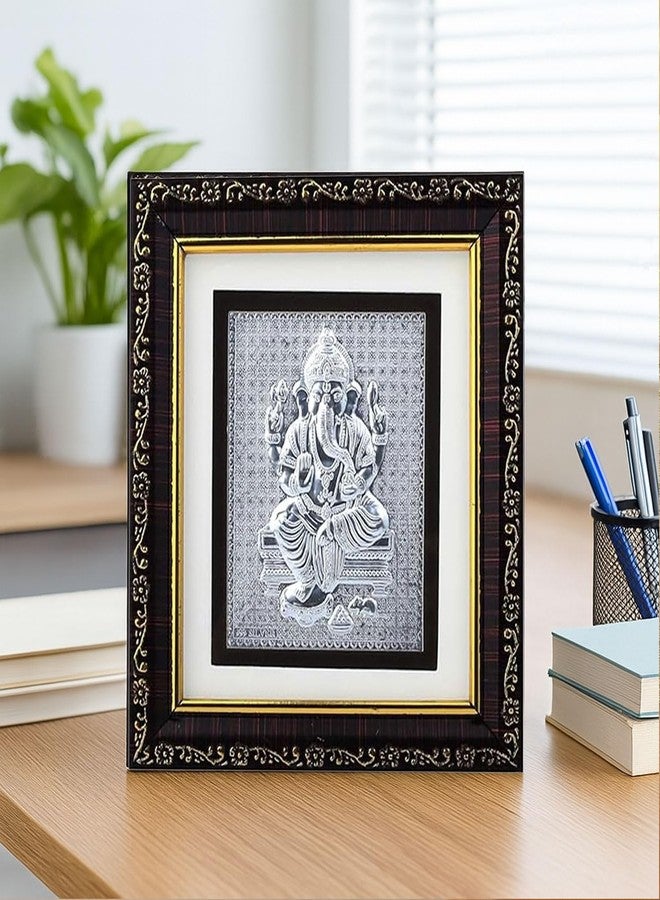 KWIZEAN 999 Pure Silver Ganesha Frame – Hindu Religious Decor for Home, Temple, Pooja Room | Spiritual Gift for Blessings, Prosperity, and Vastu - Image 4
