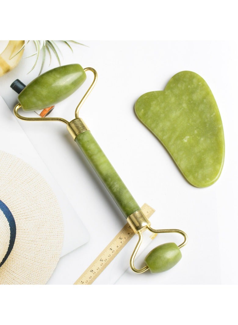 general Jade Roller and Gua sha Facial Set, Face Roller and Massage Tool, 100% Jade Skincare Essential - Image 1