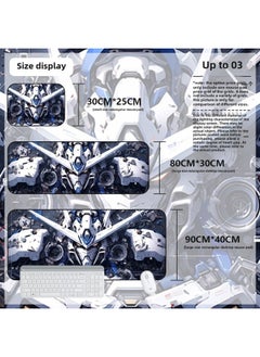 Mouse Pad Oversized Gundam Computer Keyboard Pad Cartoon Game Mouse Pad Boys E-sports Computer Thickened Desk Pad-Color:800*300*4mm-Pattern:Up To 03