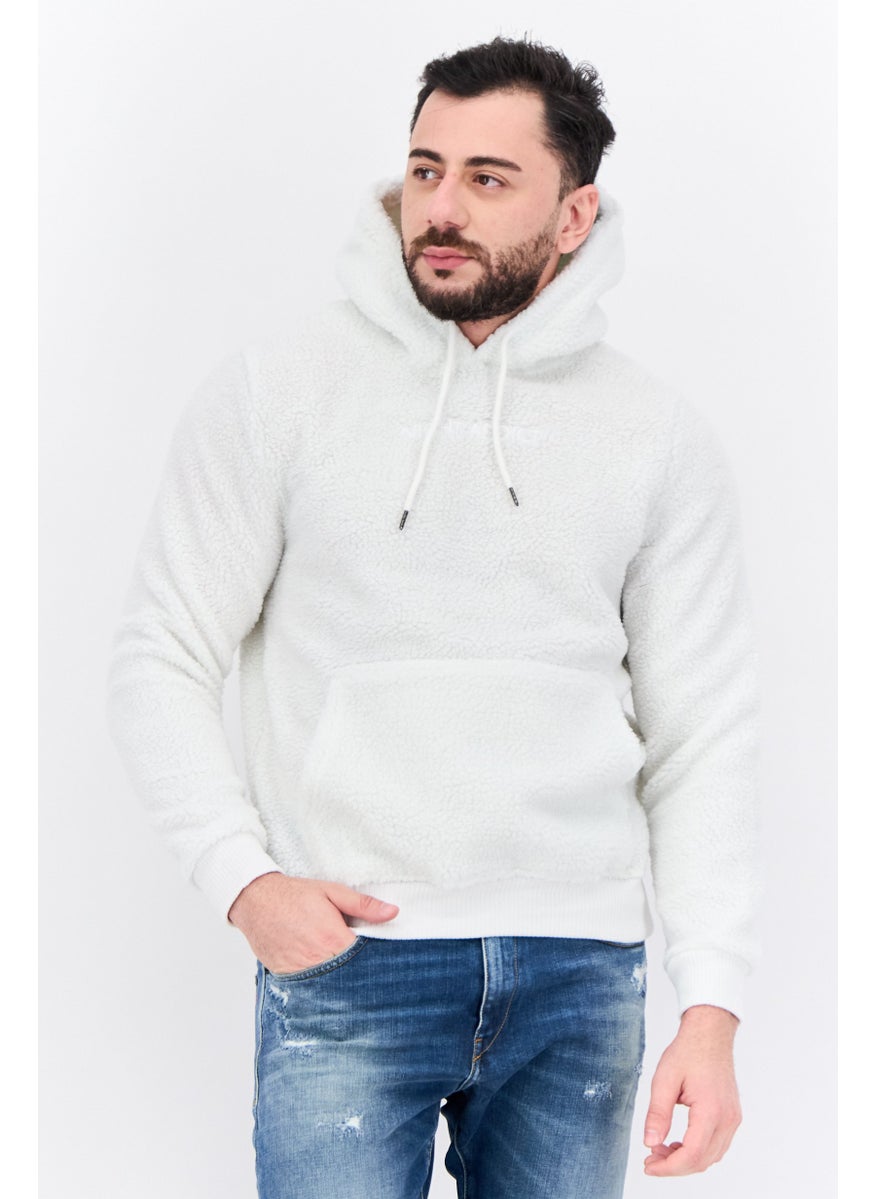 Night Addict Men Embroidered Logo Softshell Jacket, Off White  - Image 1