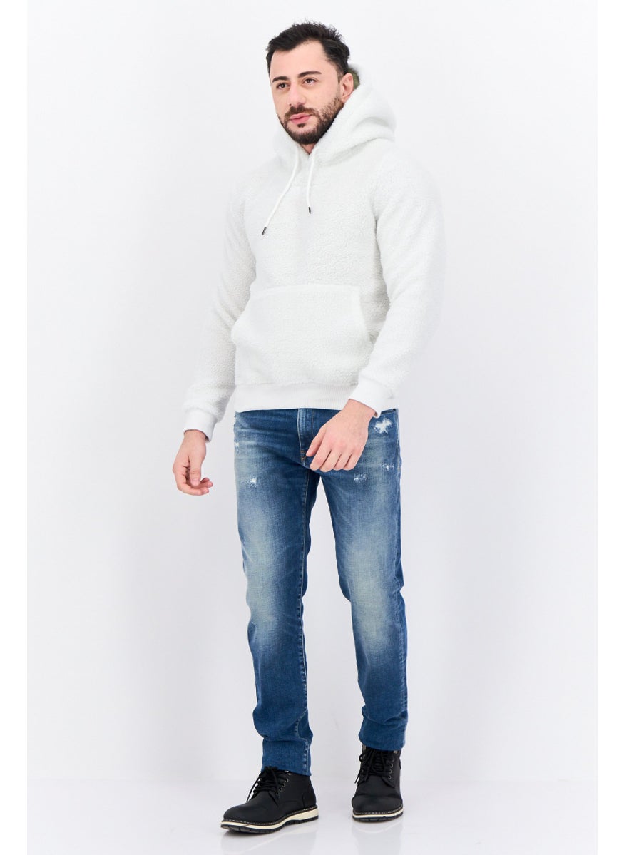 Night Addict Men Embroidered Logo Softshell Jacket, Off White  - Image 4