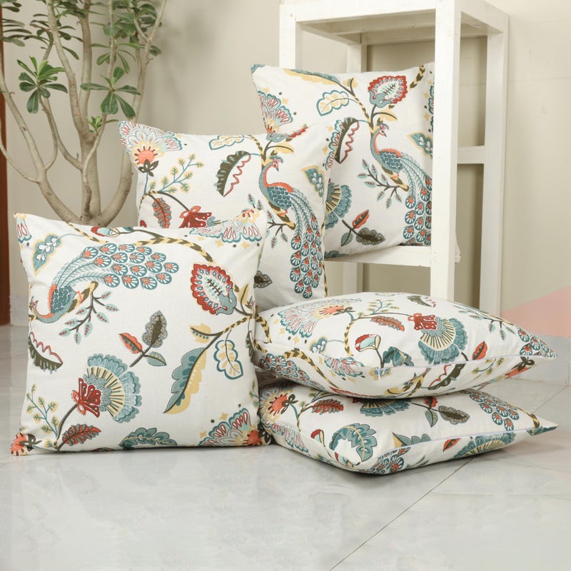 Clasiko Cotton Cushion Covers Set of 5; 20x20 Inches; Tulip Treats - Image 4