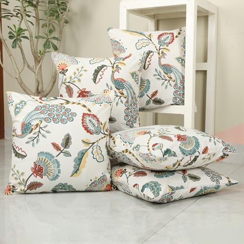 Clasiko Cotton Cushion Covers Set of 5; 20x20 Inches; Tulip Treats - Image 1