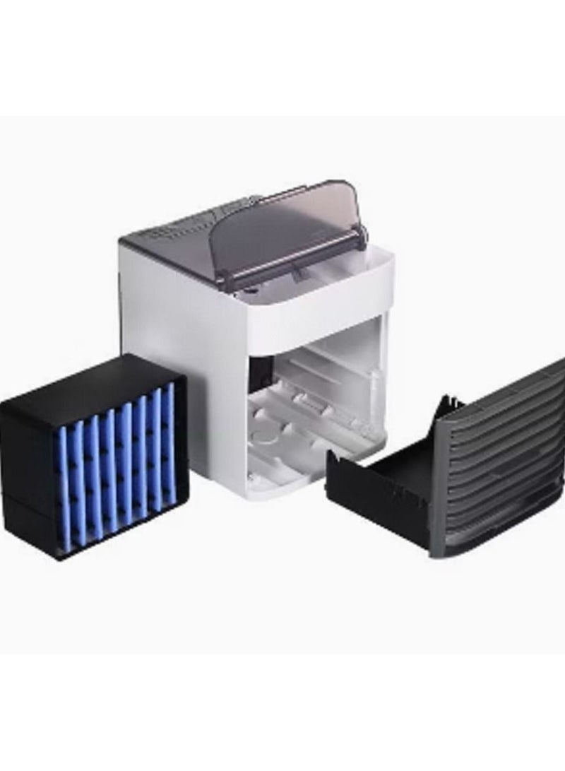 Mini Portable Air Conditioner Fan Noiseless Evaporative Air Humidifier USB Personal Conditioner 3-Speed LED Night Office Cooler Humidifier Purifier Black 18.0x17.0x15.0cm - Image 3