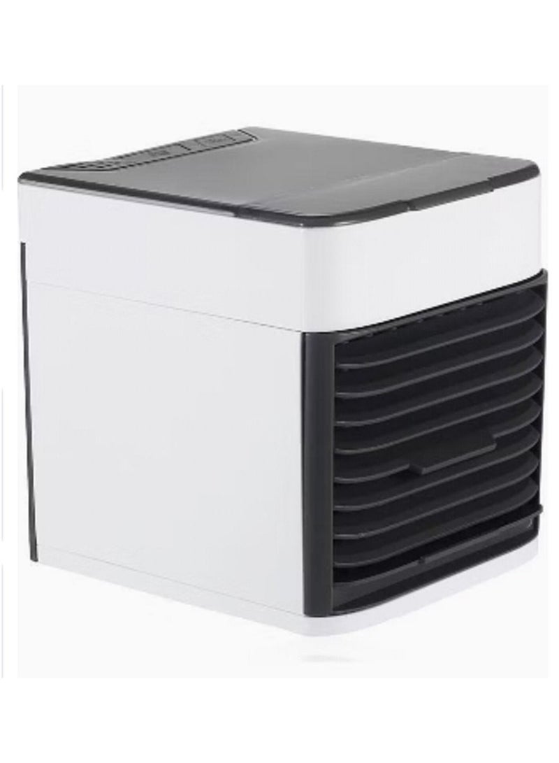 Mini Portable Air Conditioner Fan Noiseless Evaporative Air Humidifier USB Personal Conditioner 3-Speed LED Night Office Cooler Humidifier Purifier Black 18.0x17.0x15.0cm - Image 2