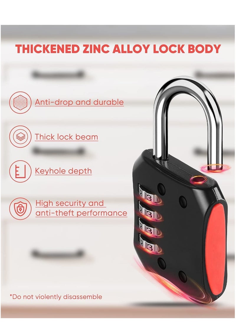 Generic - Combination Padlocks 2 Pack Gym Locker Padlocks Shackle Number pad Lock Outdoor with 4-Digit Smooth Dial Heavy Duty for School lockers Garden Gate Cabinets Toolboxes Case - Image 1