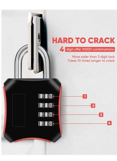 Generic Combination Padlocks 2 Pack Gym Locker Padlocks Shackle Number pad Lock Outdoor with 4-Digit Smooth Dial Heavy Duty for School lockers Garden Gate Cabinets Toolboxes Case  - Image 5