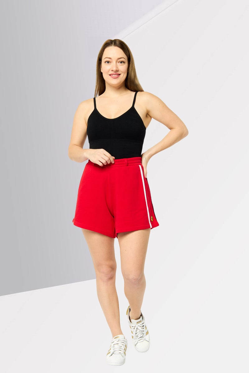 Scuderia Ferrari Women Sportswear Fit Drawstring Outdoor Shorts, Red - Image 4