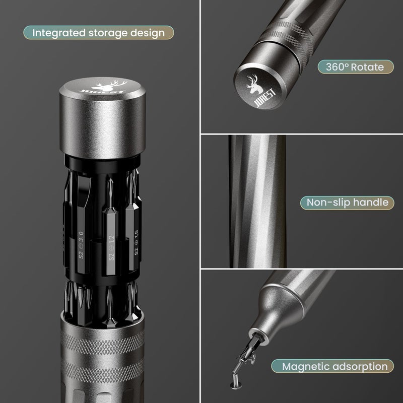 JOREST 32 in 1 Small Precision Screwdriver Set, Tool Gifts for Men Dad Him, Portable Multibit Screwdriver Repair Tool, EDC Pen Screwdriver for Glasses, Watches, MacBook, Laptop, PS5, Xbox, Electronics - Image 3