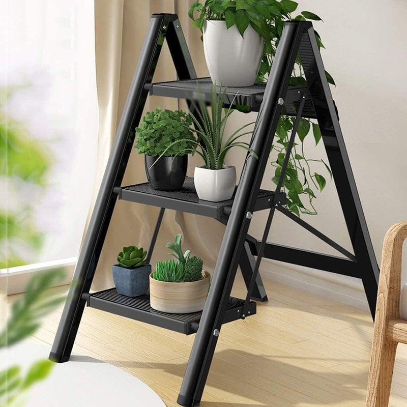 Step Stool – 4-Step Folding Ladder – Lightweight Anti-Slip Design, 330 lbs Support, Compact Storage Option, Ideal for Home, Kitchen, Garage, Cleaning, and High Shelves Access - Image 4