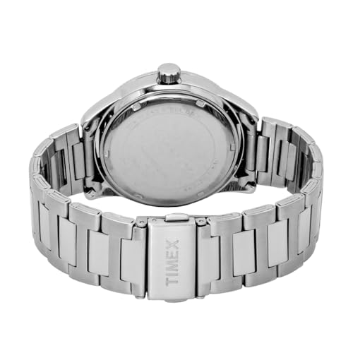 TIMEX Analog Watch for Man with Green Round Dial & Silver Stainless Steel Bracelet Band Water Resistant Men's Wrist Watches - TWEG30002 - Image 3