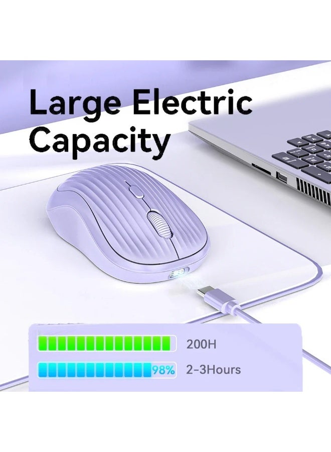 2.4G Dual-Mode Wireless Mouse (Bluetooth + USB Receiver) – Silent Rechargeable Gaming Mouse, High Precision 1600 DPI, Ergonomic Design, Compatible with PC, MacBook, Tablet & Laptop - Image 3