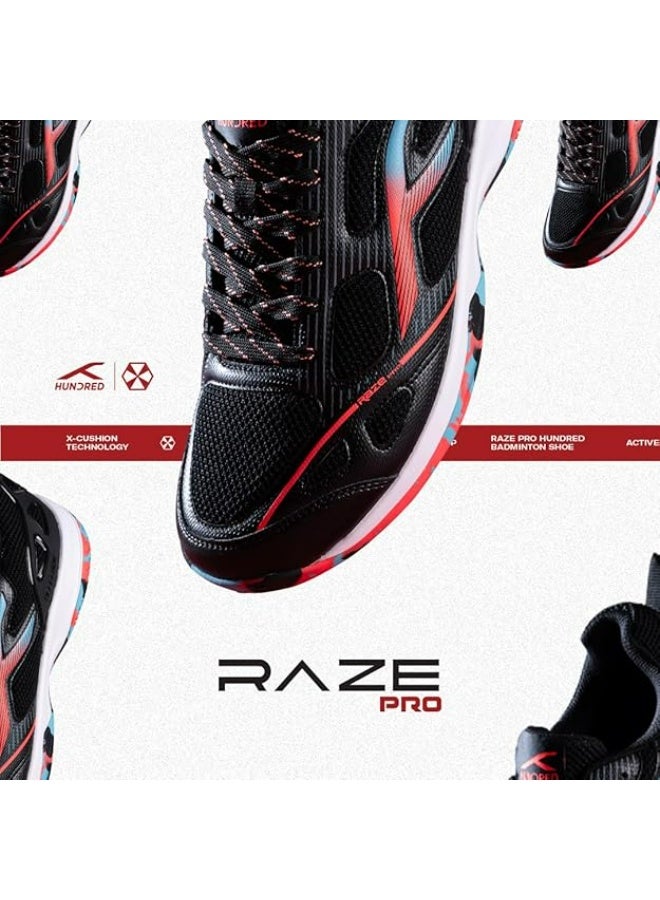 Hundred Raze Pro Badminton Shoes (Non Marking) | Also Indoor Sports | Lightweight, Breathable & Durable | X-Cushion | Active Grip Sole | Extended Heel Lock - Image 3