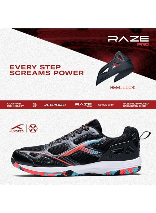 Hundred Raze Pro Badminton Shoes (Non Marking) | Also Indoor Sports | Lightweight, Breathable & Durable | X-Cushion | Active Grip Sole | Extended Heel Lock - Image 4