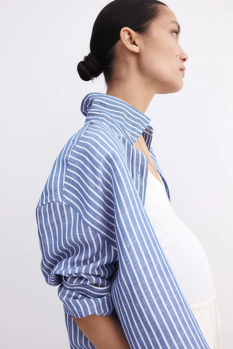 H&M MAMA Before & After Linen-blend shirt