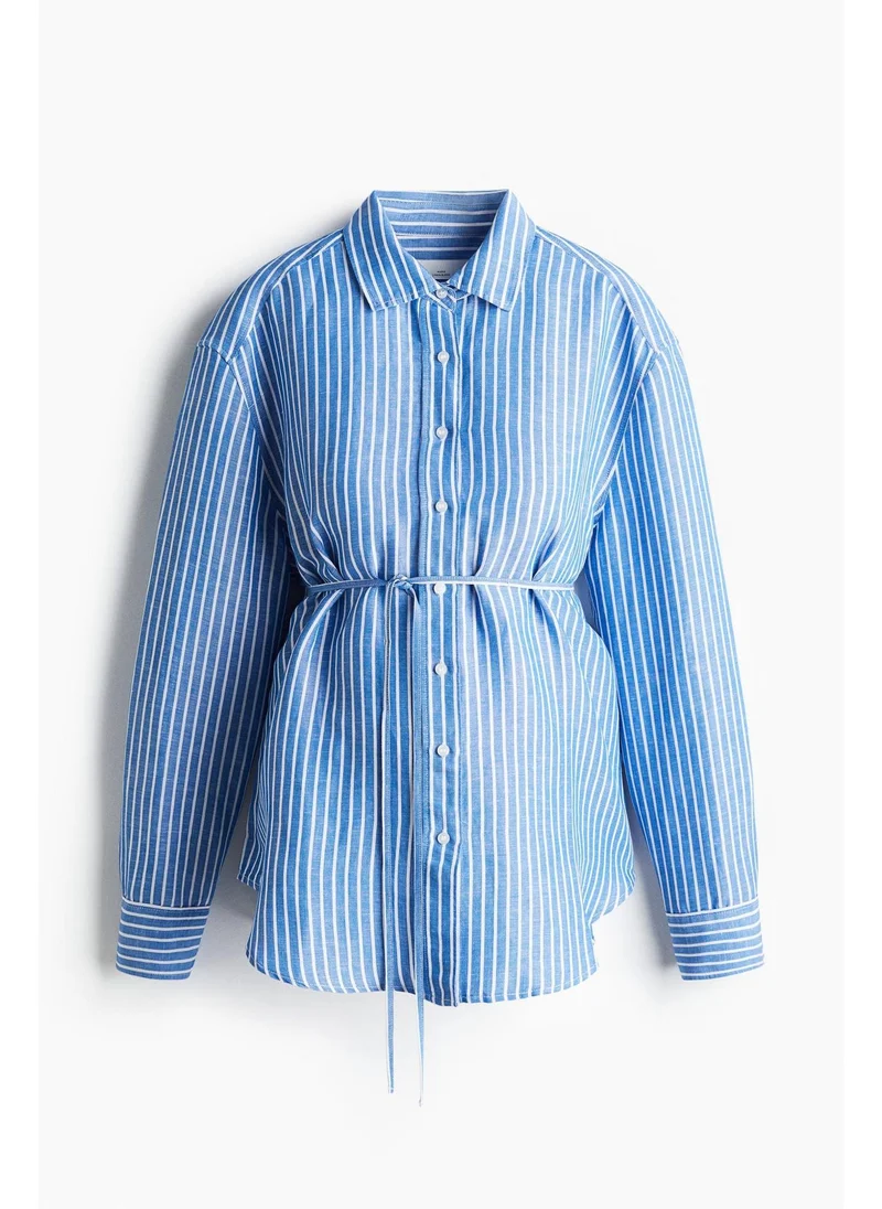 H&M MAMA Before & After Linen-blend shirt