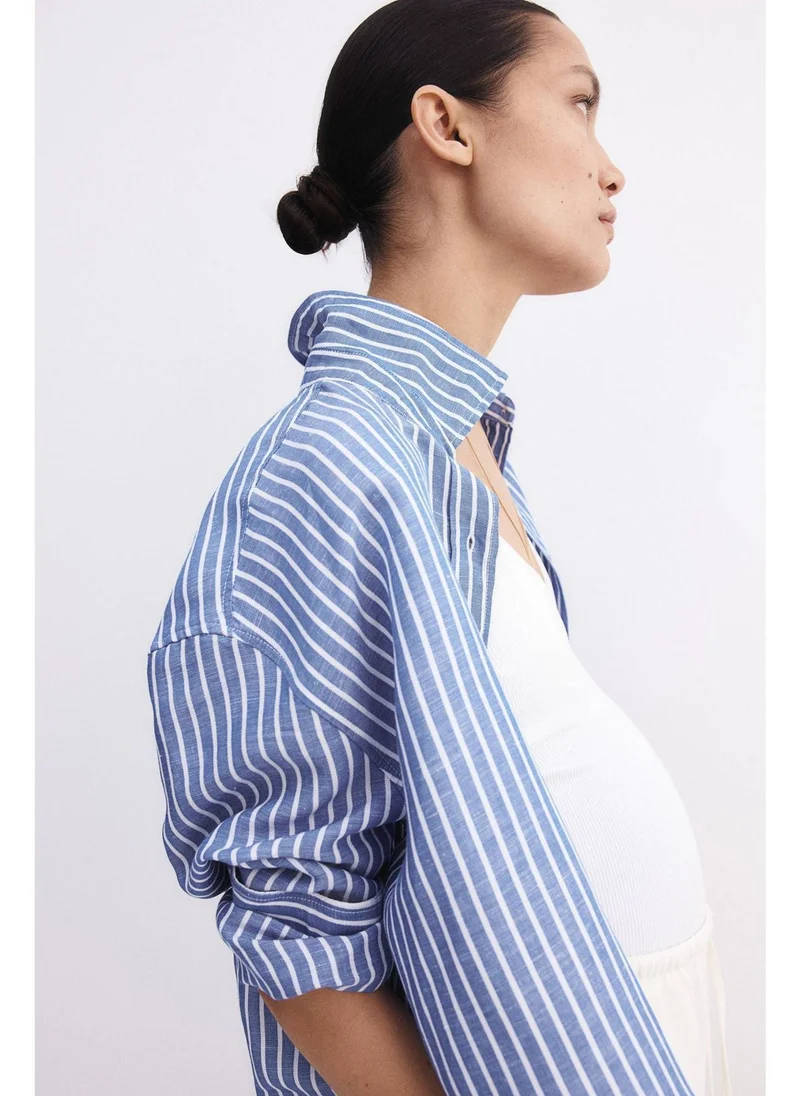 H&M MAMA Before & After Linen-blend shirt